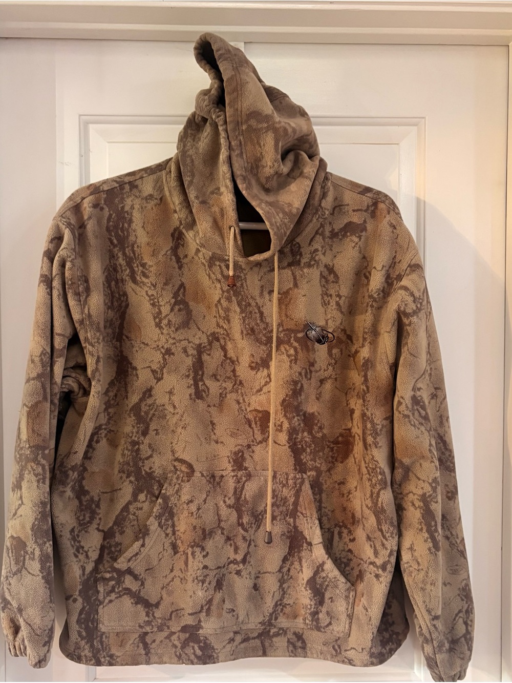 Natural Gear Camo Fleece Hooded Pullover - Brown/Tan